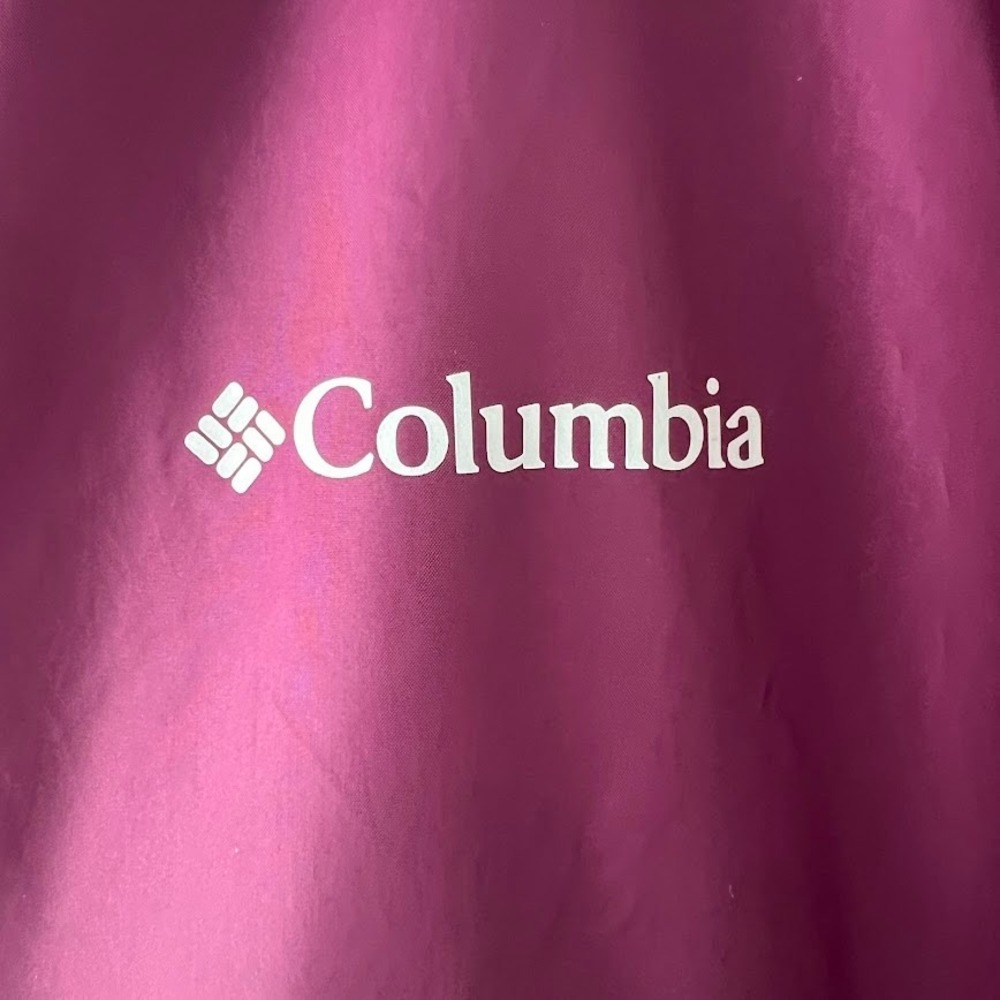 Columbia Womens Purple Fleece Lined Hooded Windbreaker Jacket XL‎ Magenta - Picture 4 of 8